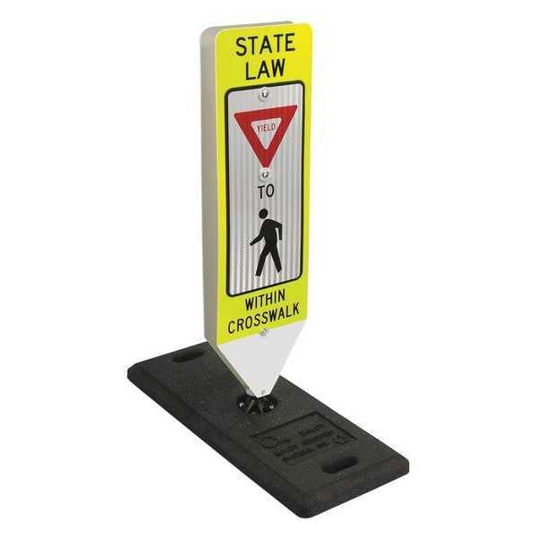 Tapco In-Street Crosswalk Sign, Yield, with rubber base - 1636-00010