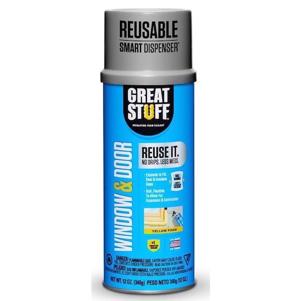 Great Stuff Smart Dispenser Yellow Polyurethane Insulating Foam Sealant 12 oz, 6PK - 99108862