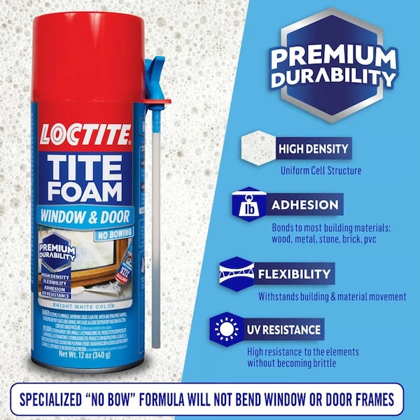 Loctite Tite Foam White Polyurethane Window and Door Foam Sealant 12oz, 12PK - 2243625