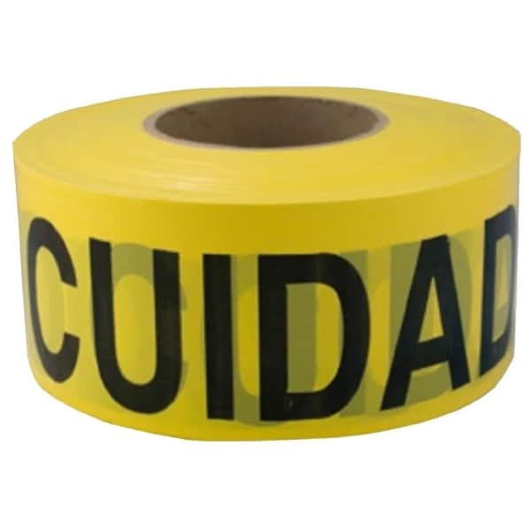 C.H. Hanson Barricade Safety Tape, 1000 ft L, 3 in W, Yellow, Polyethylene - 16002