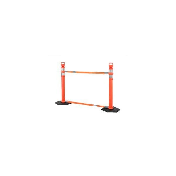 Cortina Safety Products Retractable Cone Bar Barricade System, 2 Delineators, 2 Cone Bars, 2 10Lb Bases - 03-824-CBKT & JYN6096