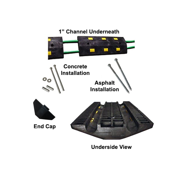 Electriduct Ultra Light Weight Economy Speed Bump Asphalt- Black - SB-3-10-AP
