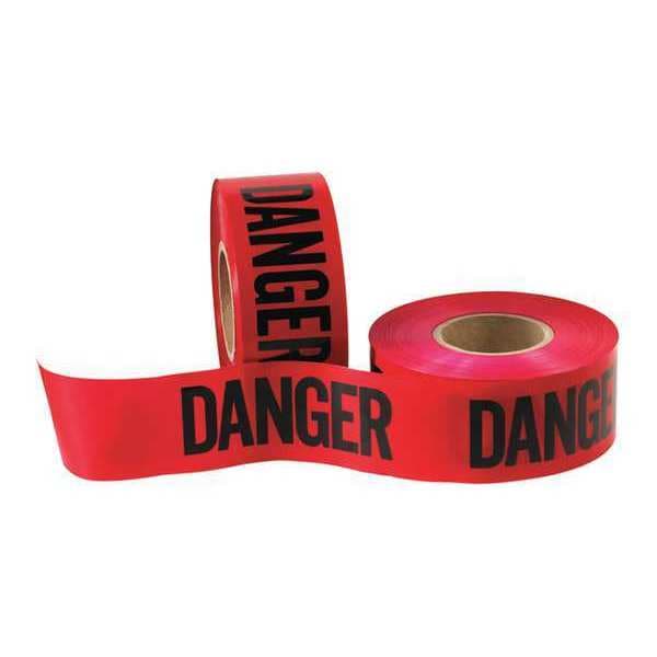 Partners Brand Barricade Tape, "Danger", 3.0 Mil, 3" x 1000', Red/Black, 4/Case - T968DDD