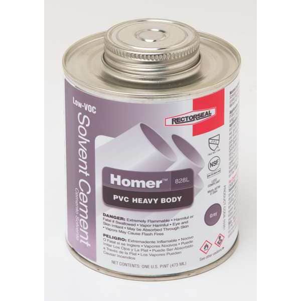 Rectorseal PVC Cement, 16 oz., Gray - 55963