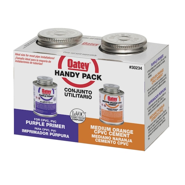 B & K Oatey Handy Pack Orange Primer and Cement For CPVC/PVC 4 oz - 30234