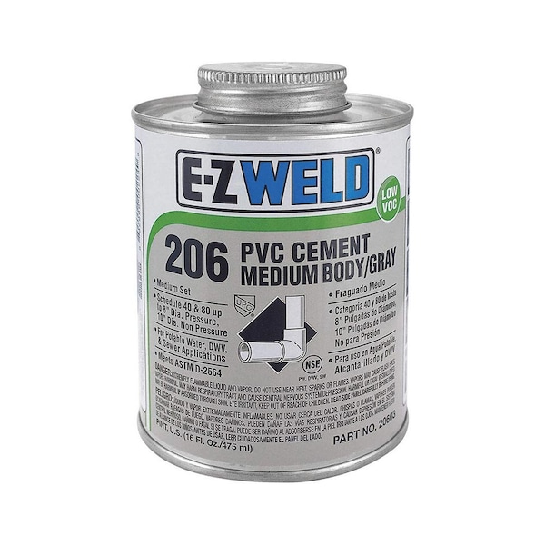 Thrifco Plumbing 32 Oz H.D. PVC Cement Grey - 6622223