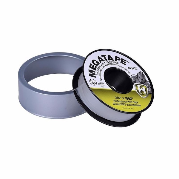 Hercules MEGATAPE Thread Sealing Tape, 1000 in L, 3/4 in W, PTFE, Gray - 15110