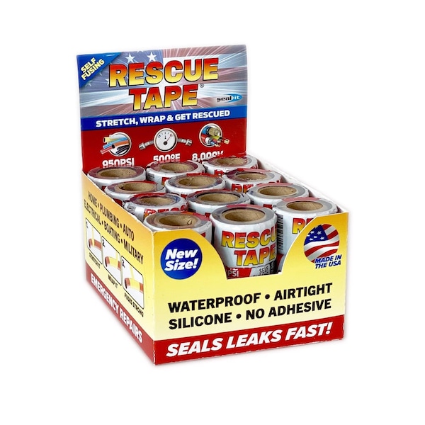 Rescue Tape Rescue Tape 1 in. W X 5 ft. L Black/White Silicone Self-Sealing Tape - RTRSB36BL