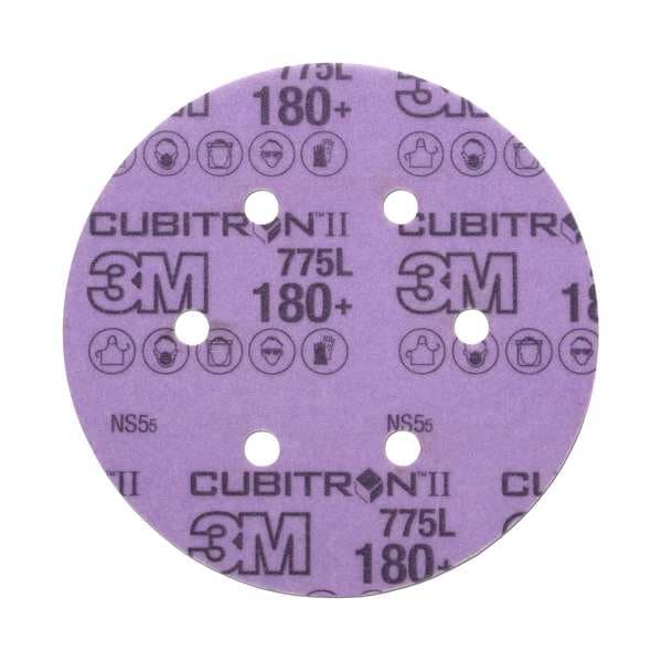 3M Cubitron Film Disc, 80 Grit, 6in.dia, 6 Holes, PK50 - 7100044892