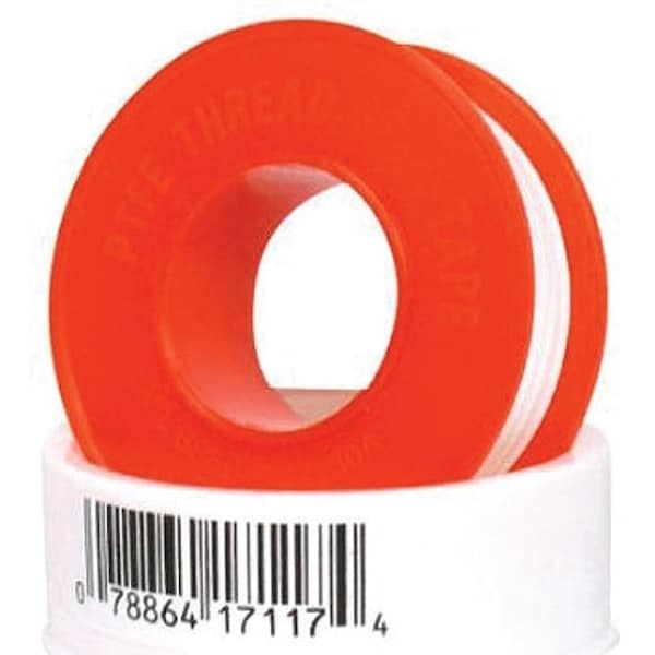 Harvey Tool Thread Seal Tape, 520 in L, 1/2 in W, PTFE, Red/White - 17117B