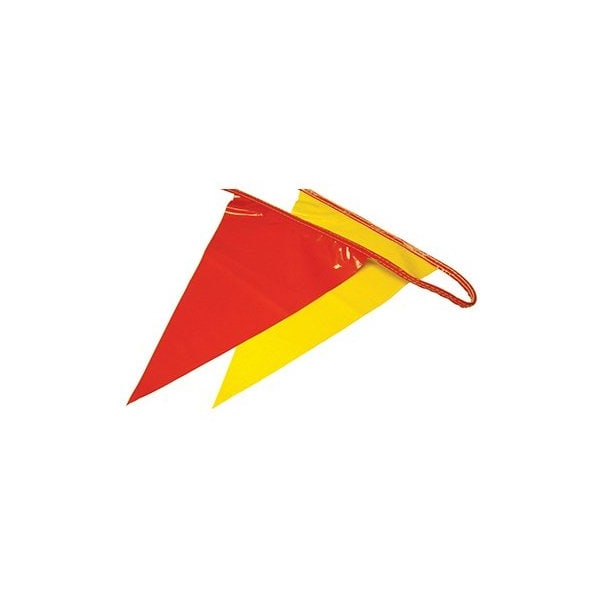 The Brush Man Perimeter Marking Flags - Red/Yellow, 100 ft Line, 10PK - PENNANT OSHA RY