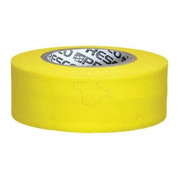 Zoro Select Flagging Tape, No Legend, Fluorescent Yellow, 1 3/16 in Wide x 150 ft Length, Vinyl, 3 mil - TXYG-200