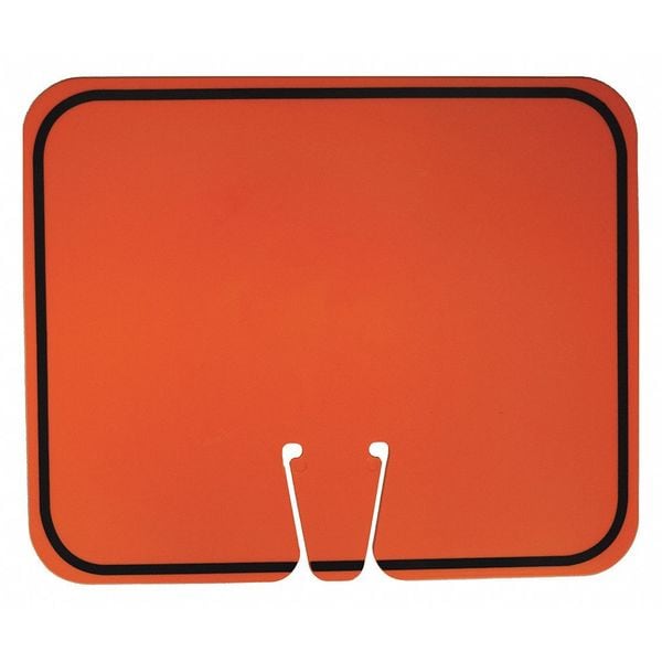 Zoro Select Traffic Cone Sign, ABS Plastic, 10 1/2 in Height, 12 1/2 in Length, 1 lb, Orange/Black - 03-550-BL