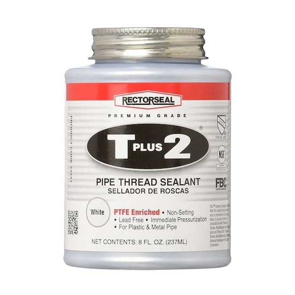 Thrifco Plumbing No. 23551 8-OZ Tube T Plus 2 Pipe Thread Sealant with PTFE, 1/2 P - 6311997