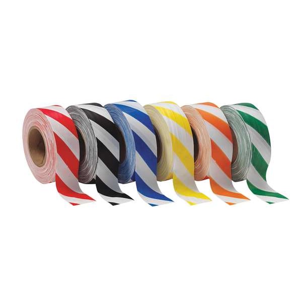 Zoro Select Flagging Tape, No Legend, Orange/White, 1 3/16 in Wide x 300 ft Length, Vinyl, 2 mil - SWO-200