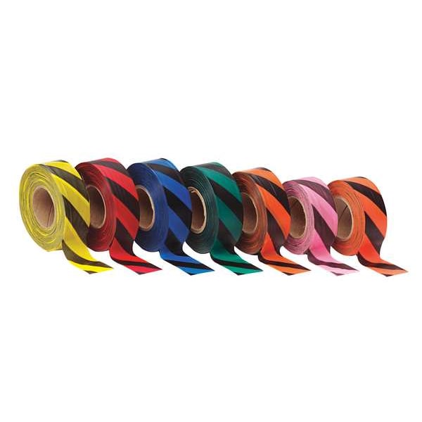 Zoro Select Flagging Tape, No Legend, Orange/White, 1 3/16 in Wide x 300 ft Length, Vinyl, 2 mil - SWO-200
