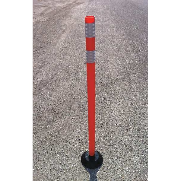 Zoro Select Delineator Post, HDPE, High-Intensity Prismatic, 48" Height, 48 Length, 2 lb, Orange - 04-48-OWG