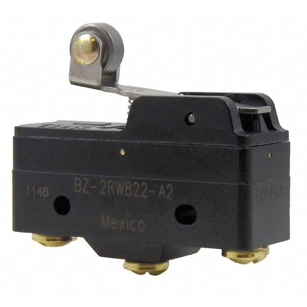Interruptor de acción rápida industrial Honeywell, Palanca, Actuador de rodillo, SPDT, 15A @ 480V AC - BZ-2RW822-A2