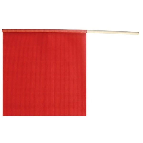 Ancra Mfg Safety Flag with Wooden Dowel Rod, 18 in L, 18 in W, Fluorescent Red, PVC - 49893-10