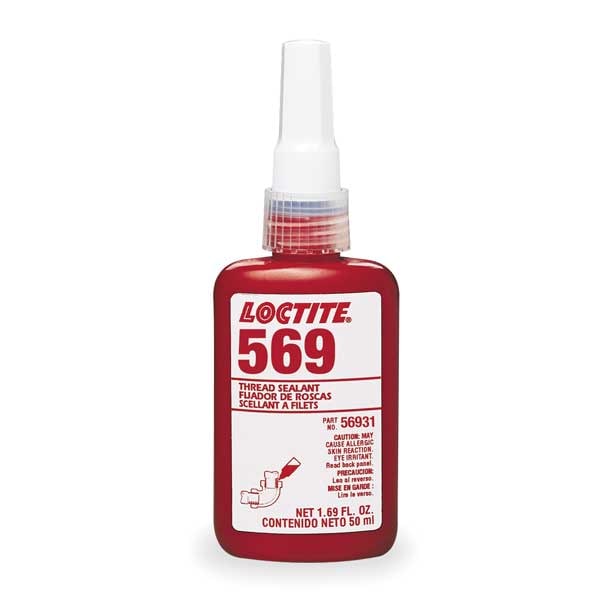 Loctite Pipe Thread Sealant 1.7 fl oz, Bottle, 569, Brown, Liquid - 135492