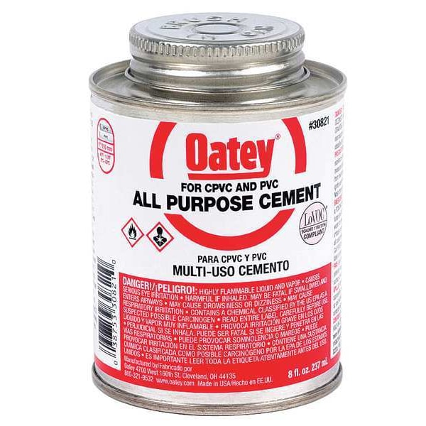 Oatey Cement, Low VOC, 8 oz., Clear - 30821