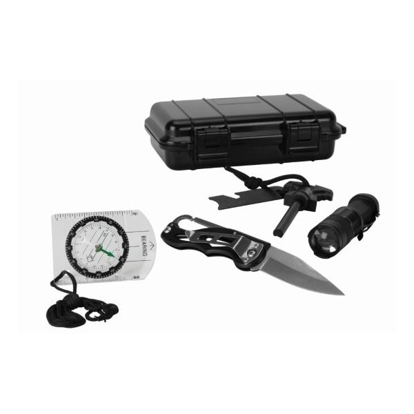 Perform Tool Survival Kit For Outdoor Use; With Fire Starter Flint Stick With Striker And Handle/ Pocket Knife - W9404