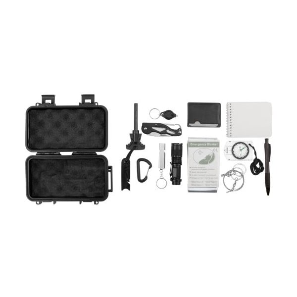 Perform Tool Survival Kit For Outdoor Use; With Fire Starter Flint Stick With Striker And Handle/ Pocket Knife - W9404