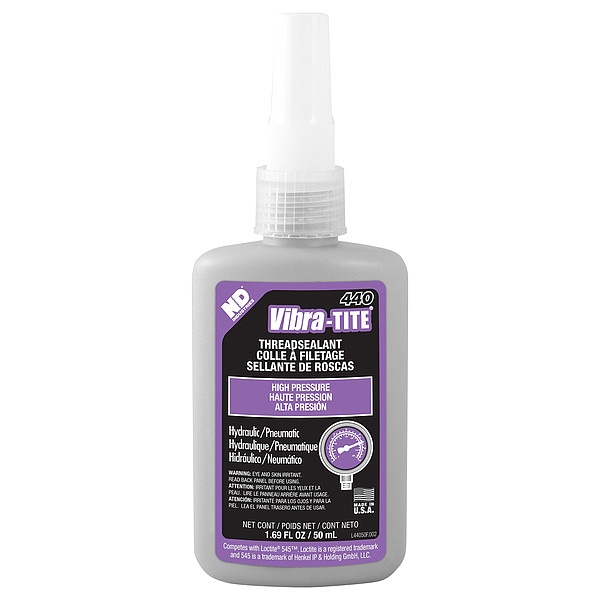 Vibra-Tite Pipe Thread Sealant, 440, Purple, Liquid, 1.7 fl oz, Bottle - 44050
