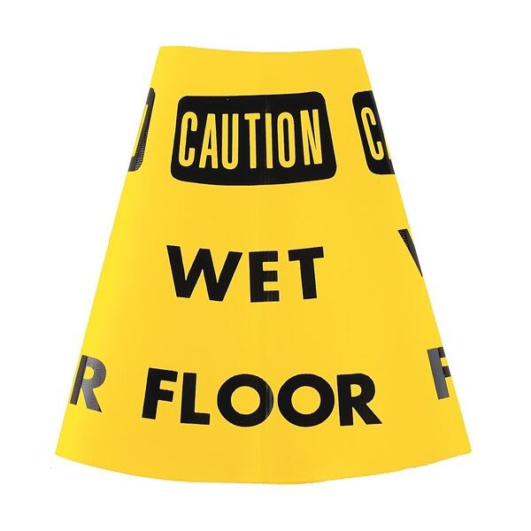 Rockford Silk Screen Process Traffic Cone Collar, Waterproof Cloth Vinyl, 10 1/2 in Height, 0.5 lb, Yellow - CS-14