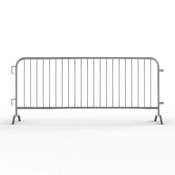 Angry Bull Barricades Interlocking Zinc Coated Steel Barricade Removable Bridge Feet 8.5 Ft - AC-LX85-BR-ZC
