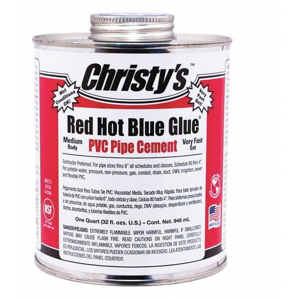 Christys PVC Cement, Blue, 32 oz. - RH-RHBV-QT-6