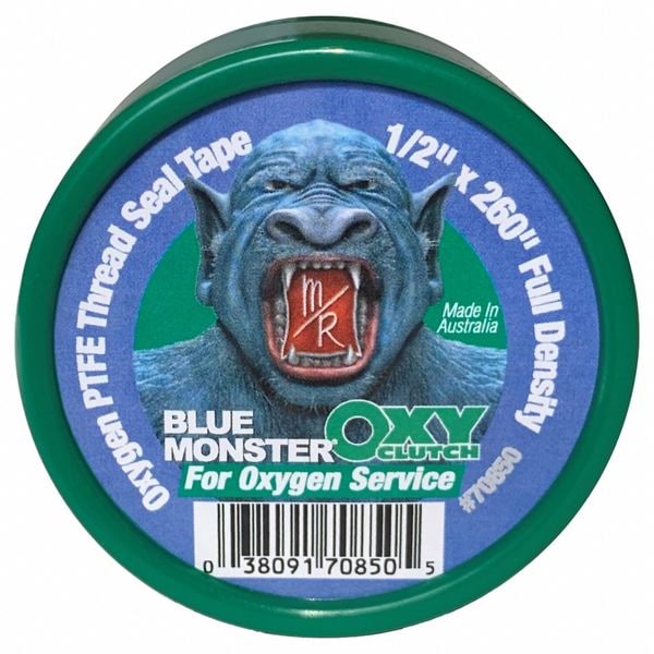 Blue Monster Medical Grade Oxygen PTFE Tape, 1/2"W - 70850