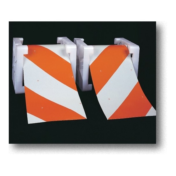 Mutual Industries 6" X 50Yds Org/White Barricade Tape Astm1 - 17795-1-6000