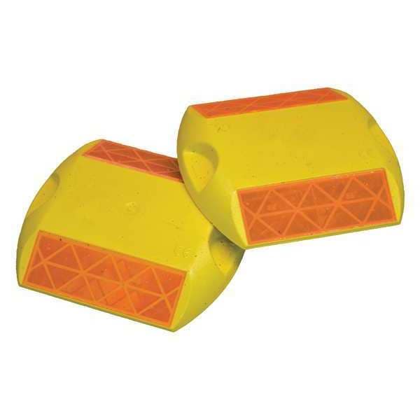 3M Pavement Marker, Yellow, 3-3/4" W, PK100 - PSA-RPM-291-2Y