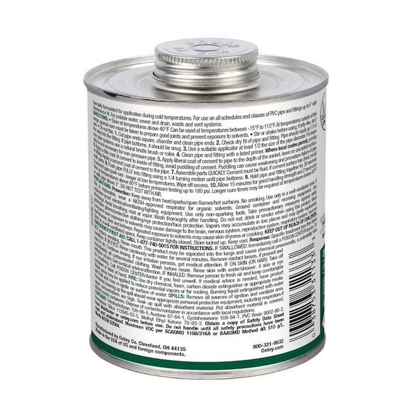 Oatey Clear Cement For PVC, All Weather, 32 oz. - 31133