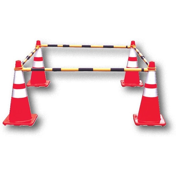 Mutual Industries Portable Retractable Traffic Cone Bar, ABS plastic, 51 Inch Height, 2 inch Length, 5 pounds - 17727
