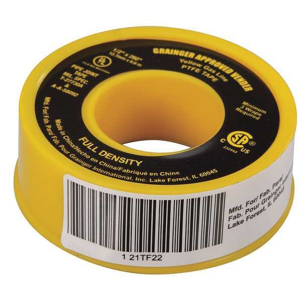 Zoro Select Sealant Tape, 1/2 x 260 In - 21TF22
