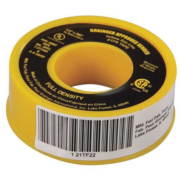 Zoro Select Sealant Tape, 1/2 x 260 In - 21TF22