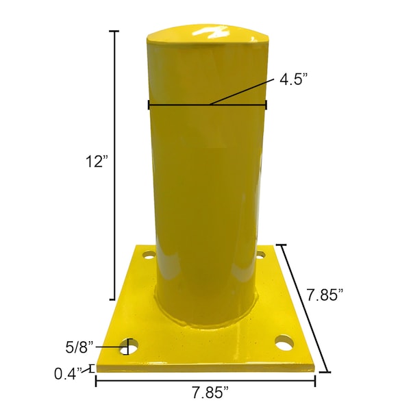Electriduct ED 1ft Steel Pipe Safety Bollard Post- Yellow - TC-V-BOLLARD-12-YL-2PK