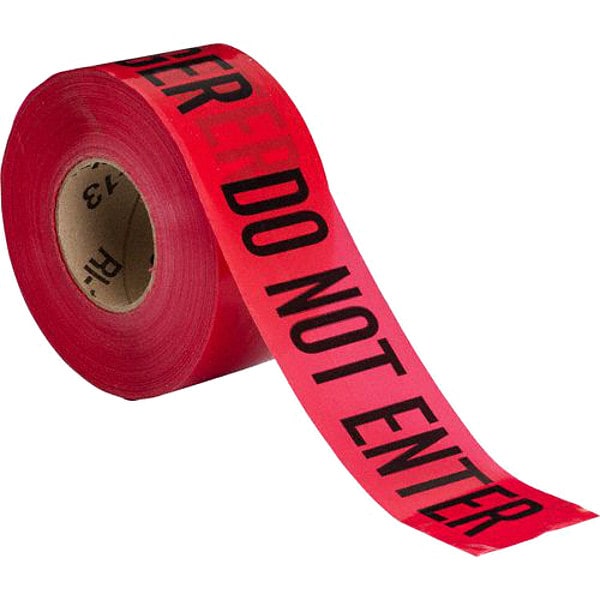 Zoro Select Barricade Tape, Danger Do Not Enter, Red, 3 in Wide x 1,000 ft Length, Polyethylene, 3 mil - 102824