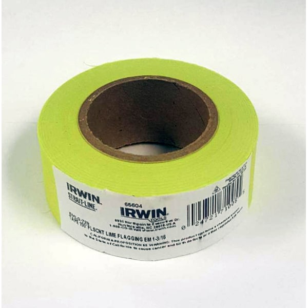 Irwin Irwin Strait-Line 150 ft. L X 1-3/16 in. W PVC Flagging Tape Lime - 65604