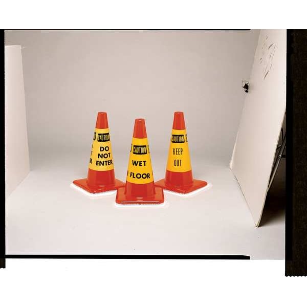 Rockford Silk Screen Process Traffic Cone Collar, Waterproof Cloth Vinyl, 10 1/2 in Height, 0.5 lb, Yellow - CS-13