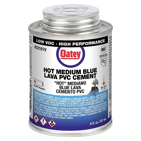 Oatey Cement, Brush-Top Can, 8 fl oz, Blue - 32161V