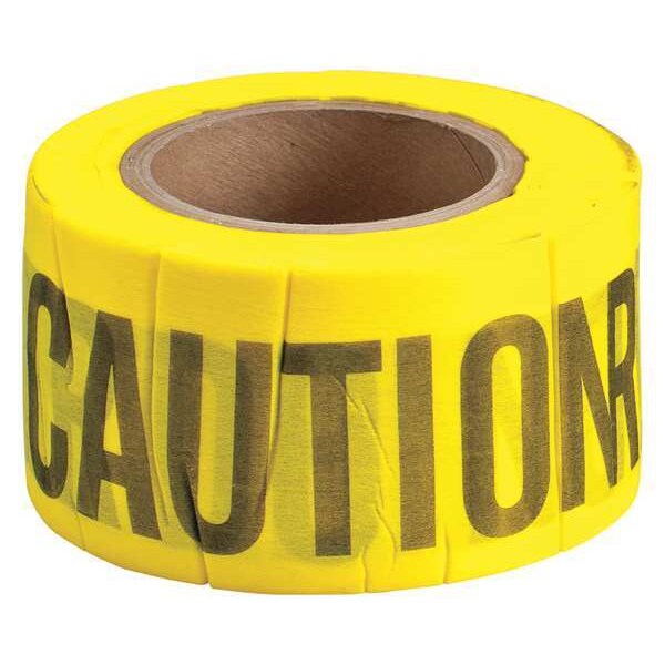 Zoro Select Flagging Tape, Caution Do Not Enter, Yellow, 3 in Wide x 150 ft Length, Wood Fiber, 6 mil - 91091
