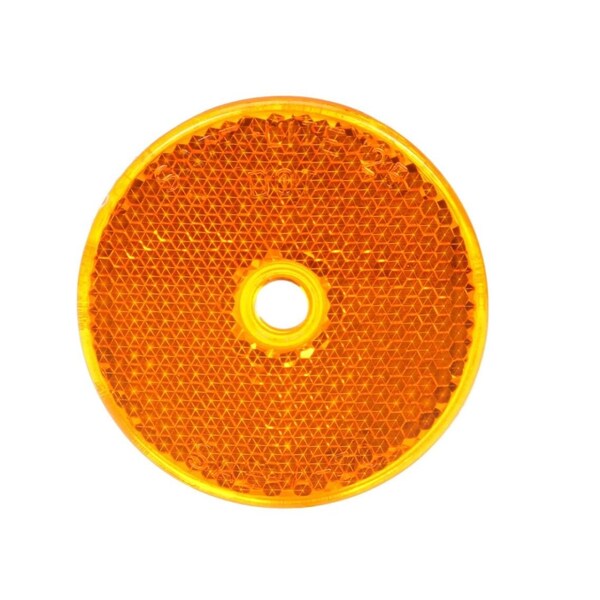 Truck-Lite Signal-Stat, 2 Round, Yellow, Reflector, 1 Screw/Nail/Rivet - 52A