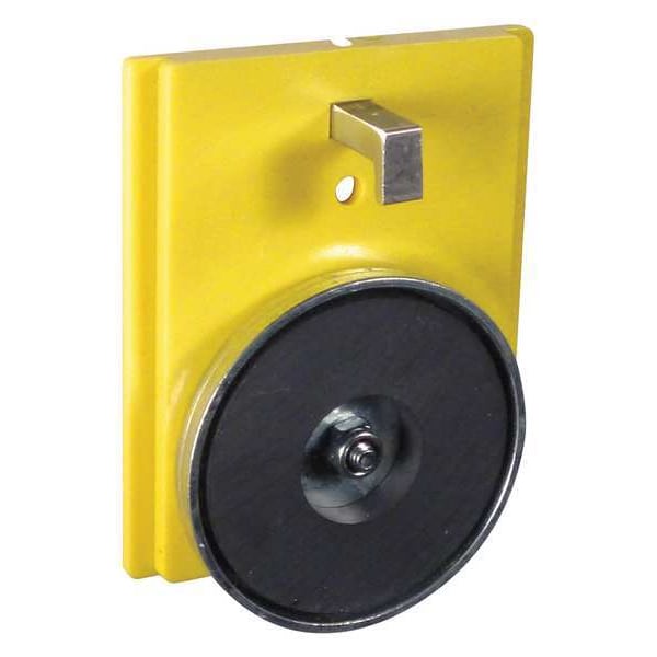 Retracta-Belt Magnetic/Clip Mount Plate, Polycarbonate, 3 3/4 in Height, 3 in Length, 0.35 lb, Yellow - WP412M-YW