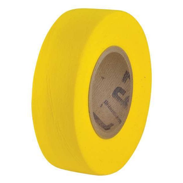 Zoro Select Flagging Tape, No Legend, Yellow, 1 in Wide x 100 ft Length, Cellulosic, 3 mil - BDY-200