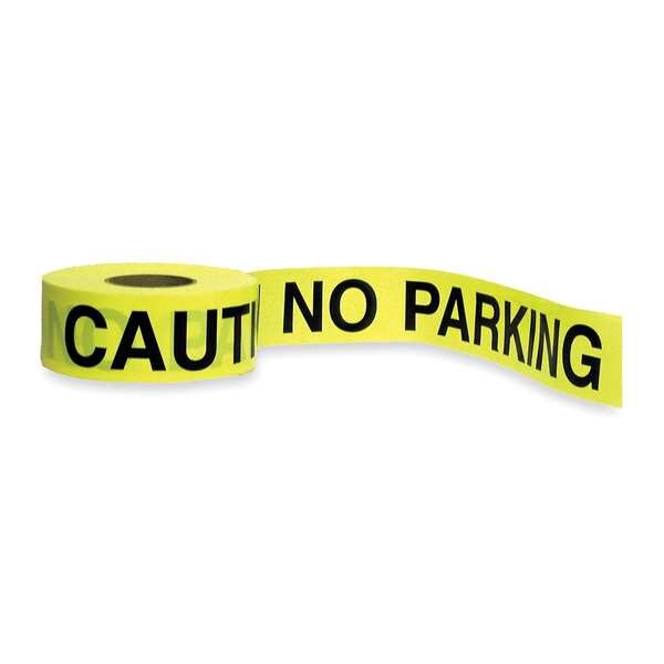 Zoro Select Barricade Tape, Caution No Parking, 3 in Wide x 1000 ft Long, Polyethylene, 1.6 mil Thickness - 1N954