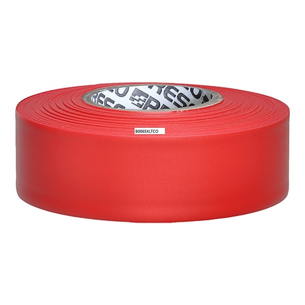 Zoro Select Flagging Tape, No Legend, Red, 1 3/16 in Wide x 300 ft Length, Vinyl, 2.5 mil - TFR-200