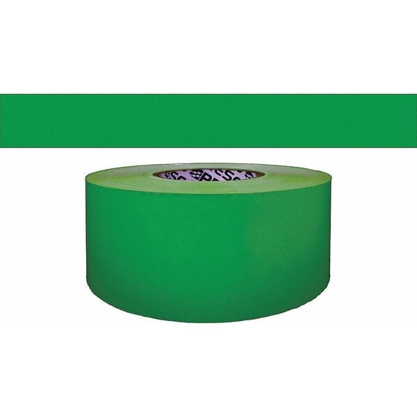 Zoro Select Barricade Tape, No Legend, Green, 3 in Wide x 200 ft Length, Polyethylene, 4 mil - B324G-200